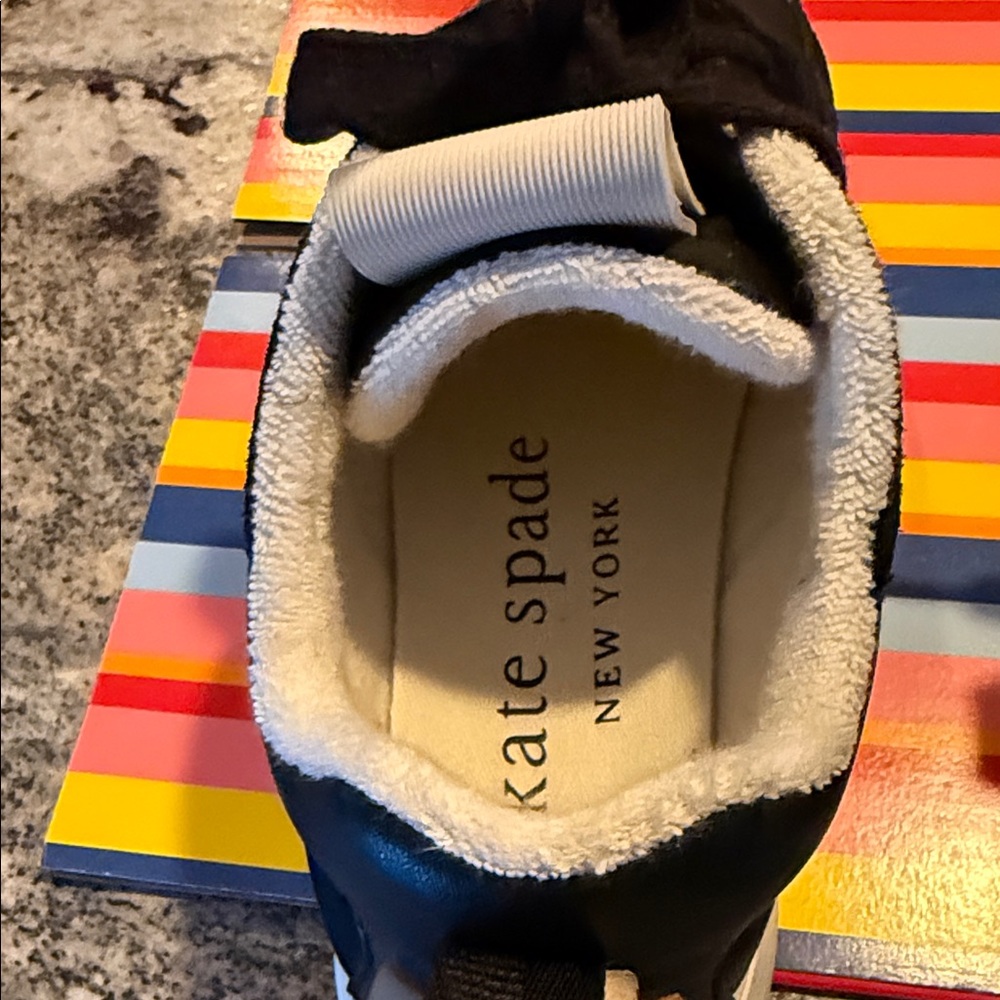 kate spade Black and White Women's Sneakers with Tan Gum Sole - Picture 7 of 7